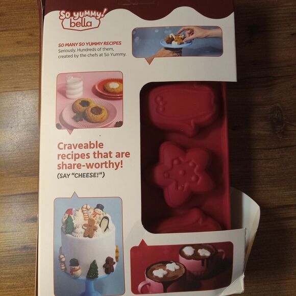 So Yummy Bella 2pc Chocolate Mold Set Gingerbread Man Pine Trees Penguin Stars - Picture 7 of 8